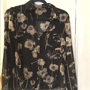 Long sleeved semi see-through shirt from Warehouse